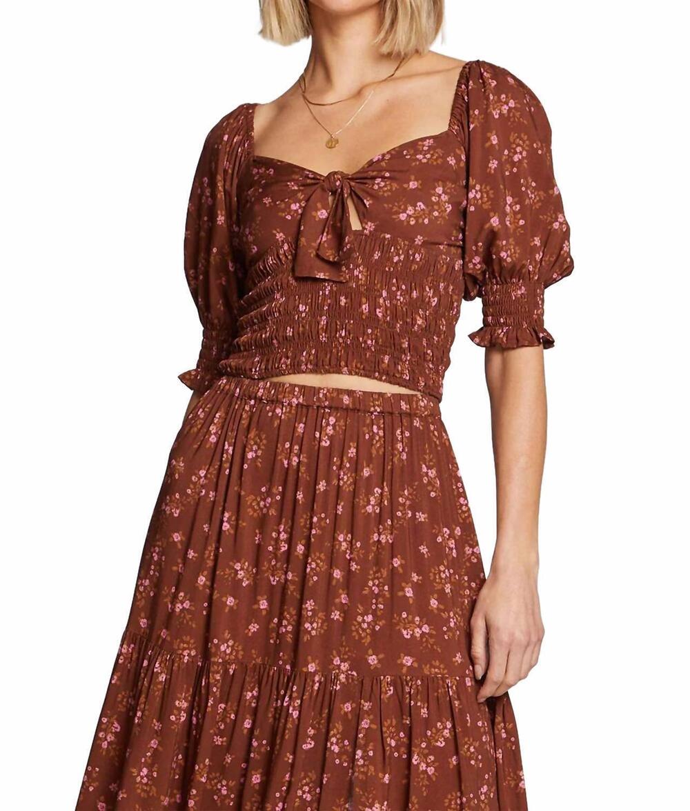 NEW SALTWATER LUXE karrington crop top in brown